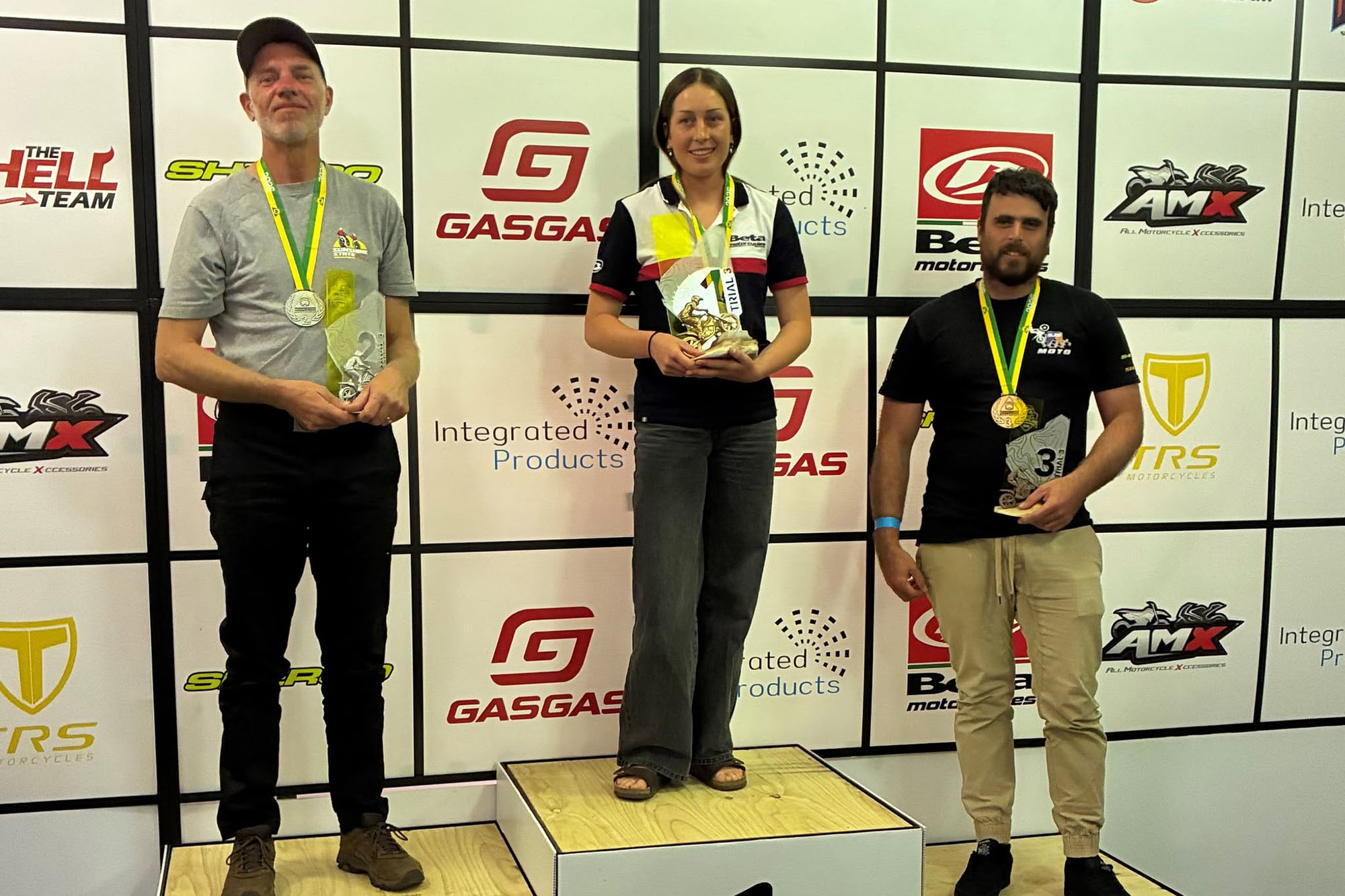 T3 Podium: (L to R) Richard Kent, Alisha Harry, Tristian Lowe T3 Podium: (L to R) Richard Kent, Alisha Harry, Tristian Lowe